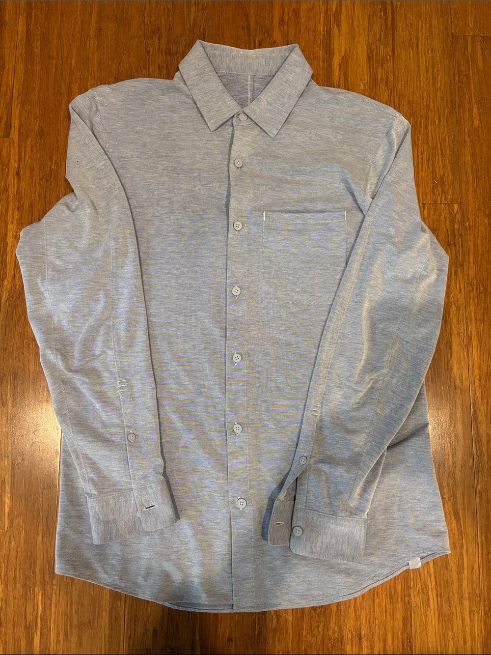 lululemon athletica Men's Light Gray Button-Down Shirt